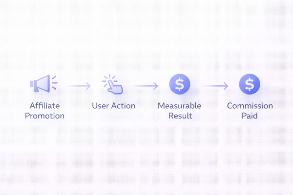 affiliate marketing pay for performance model diagram