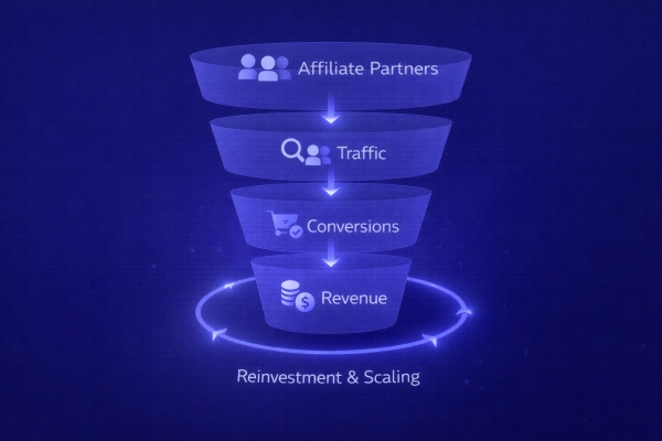 affiliate marketing scalable growth engine diagram