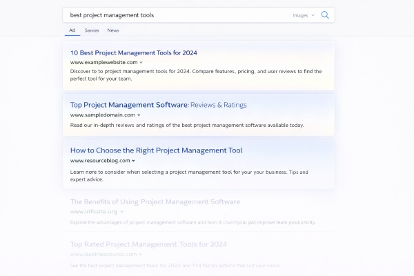 organic search results example showing top ranking websites on search engine