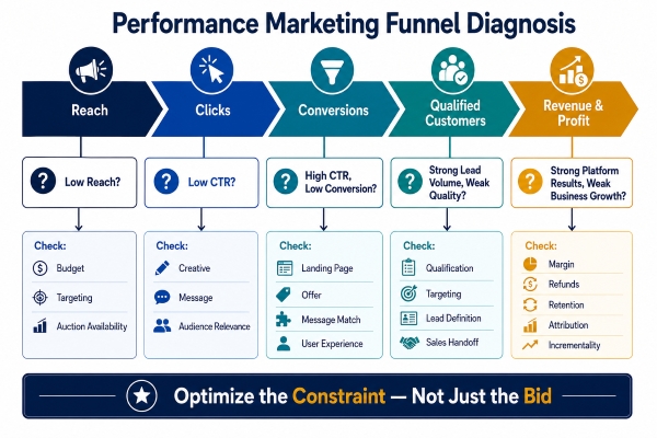 Optimising performance marketing strategy based on funnel