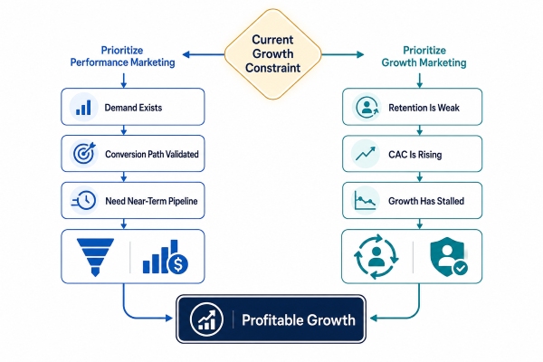 performance marketing vs growth marketing which one should I use ?