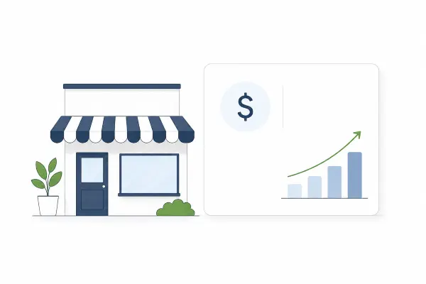 Small business digital advertising budget planning illustration